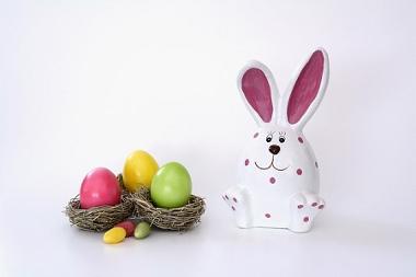 Easter bunny and eggs