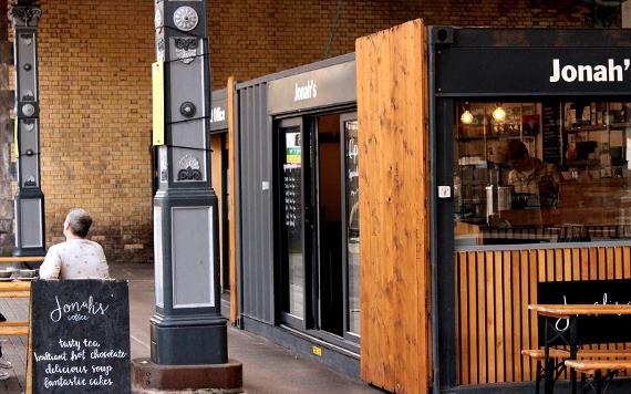 Outside view of Jonah's coffee shop at Preston Box Market.