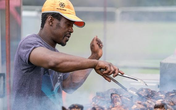 Food vendor at Preston Caribbean Carnival.
