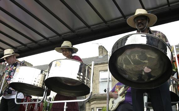 Steel drums being played at Preston Caribbean Carnival.