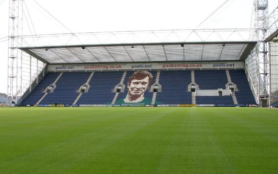 Deepdale Stadium football pitch and seating.