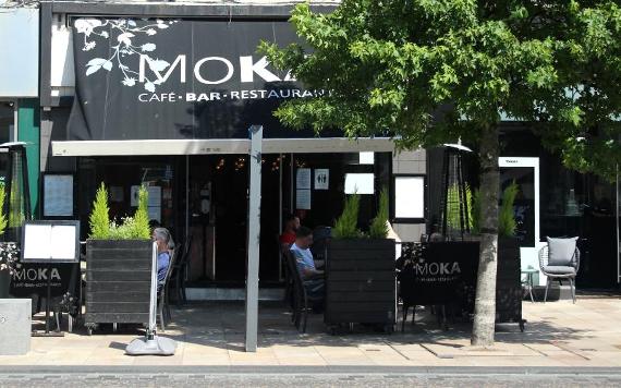 Moka cafe front and outdoor seating on Fishergate High Street.