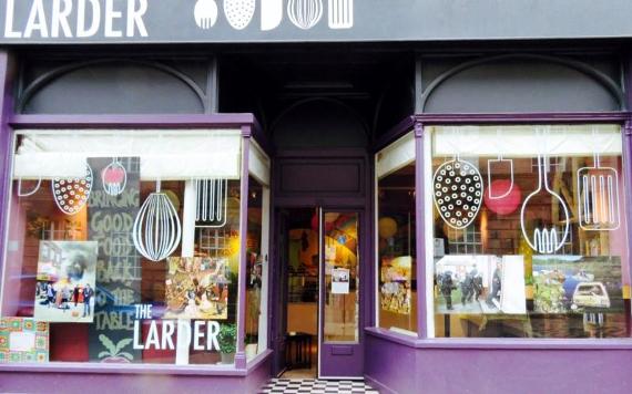 Outside the Larder cafe.