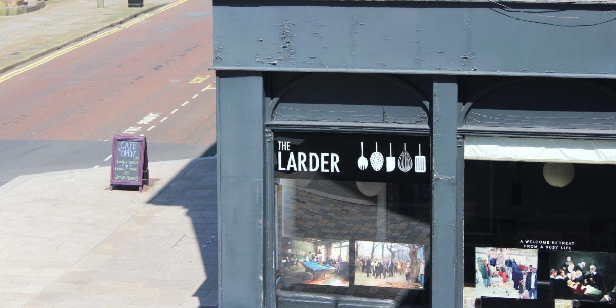 View of The Larder exterior from Lancaster Road, Preston.
