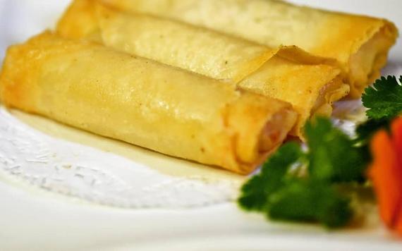 Spring rolls inside Azuma restaurant.